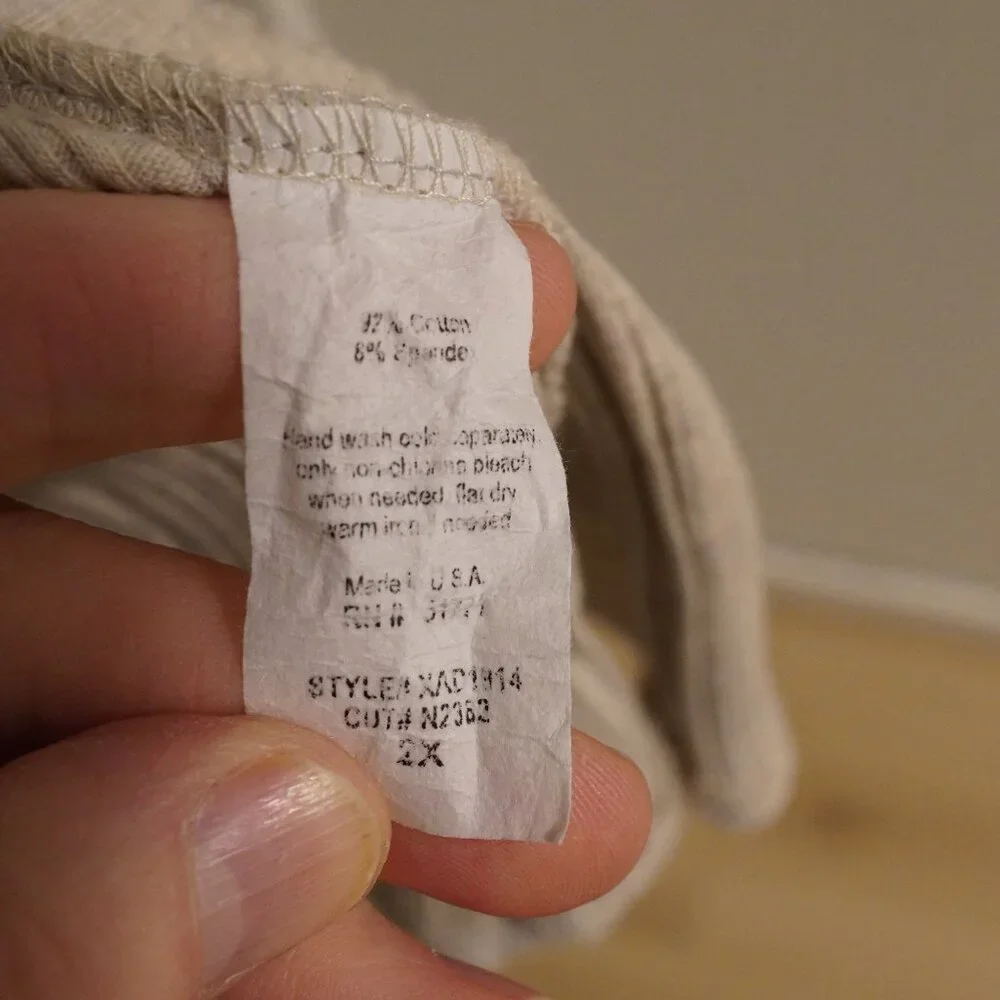 Gilli Oatmeal Rib Knit Dress 2X Short Sleeve Fit & Flare Soft Stretch - Picture 3 of 4